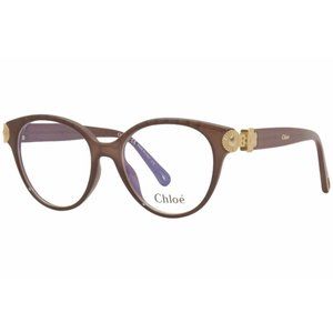 NEW Chloe Brown Frame Clear Lens 52mm Wayfarer Eyeglasses